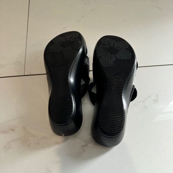 Dansko Dixie Swirl Black Leather Sandals Size 37 / US 7 - Picture 4 of 7